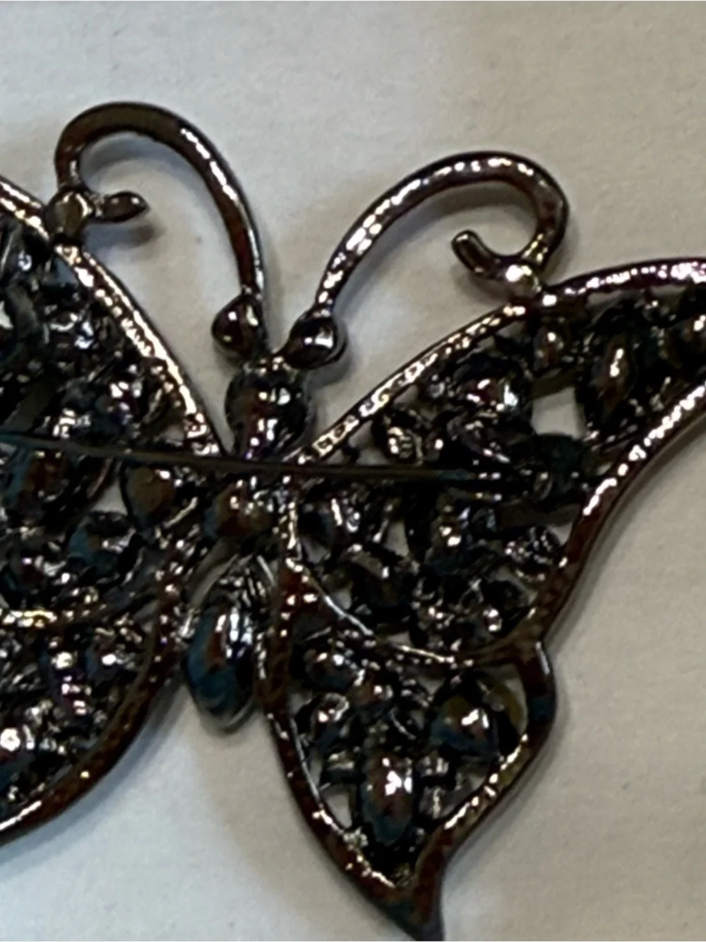Black Crystal Butterfly Brooch - Pin Women's Accessory Accent